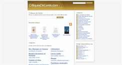 Desktop Screenshot of critiquesdelivres.com